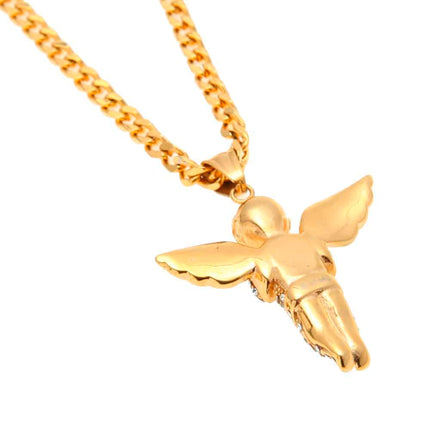 Men's Hip Hop Angel Shaped Pendant Necklaces - Wnkrs