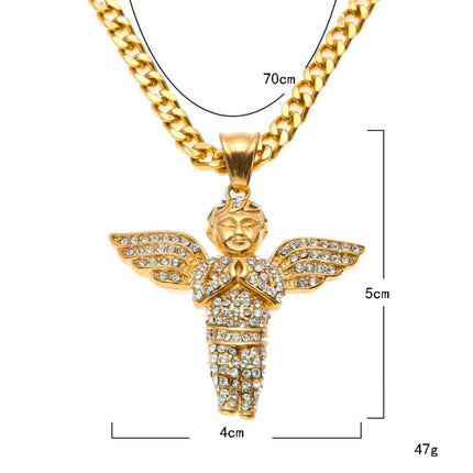 Men's Hip Hop Angel Shaped Pendant Necklaces - Wnkrs