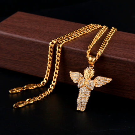 Men's Hip Hop Angel Shaped Pendant Necklaces - Wnkrs