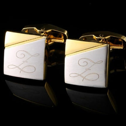 Personalized Engraved Gold and Silver Cufflinks - wnkrs