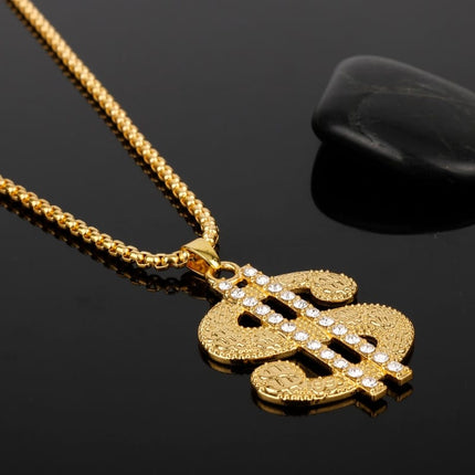 Hip Hop Dollar Sign Pendant Necklace - wnkrs