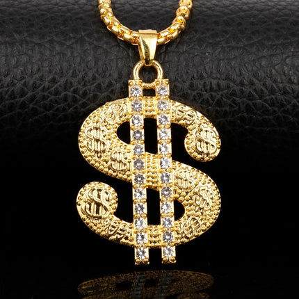 Hip Hop Dollar Sign Pendant Necklace - wnkrs