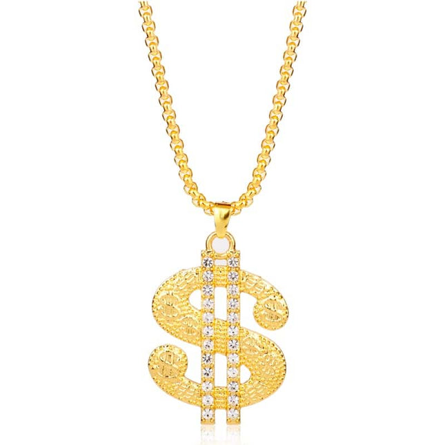 Hip Hop Dollar Sign Pendant Necklace - wnkrs