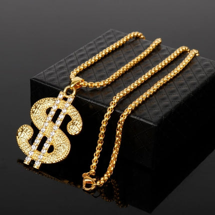 Hip Hop Dollar Sign Pendant Necklace - wnkrs