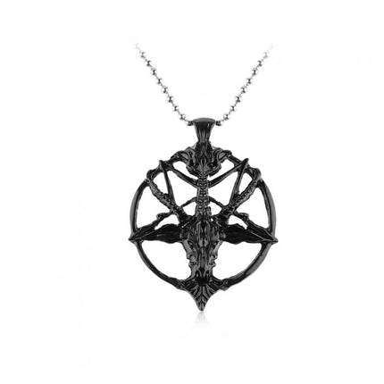Men's Gothic Style Chain Necklace with Pentagram Themed Pendant - Wnkrs