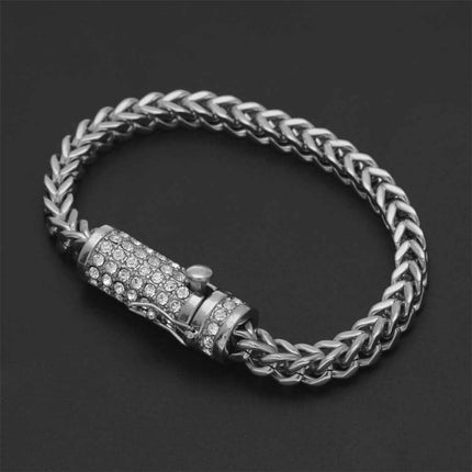 Men's Iced Out Link Chain Rhinestone Bracelets - Wnkrs