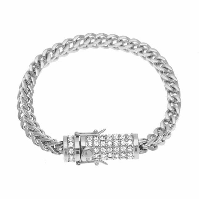 Men's Iced Out Link Chain Rhinestone Bracelets - Wnkrs