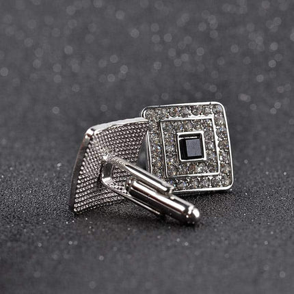 Men's Luxury Rhinestone Crystal Square Cufflinks - Wnkrs