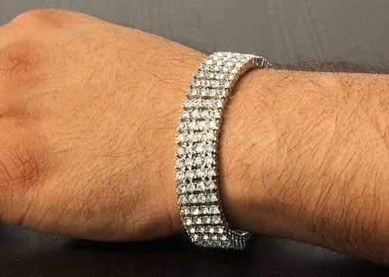 Men's Iced Out Four Rows Rhinestone Bracelets - Wnkrs