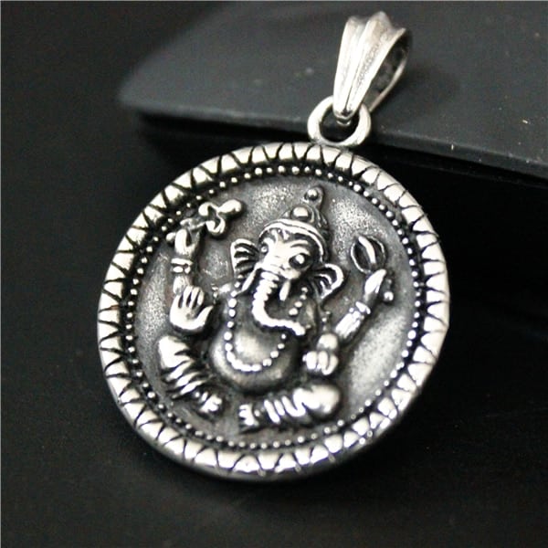 India Ganesha Stainless Steel Pendant for Men