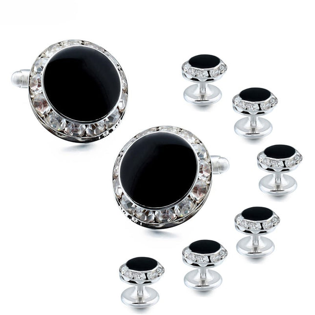 Classic Black Crystal Cufflinks - Wnkrs