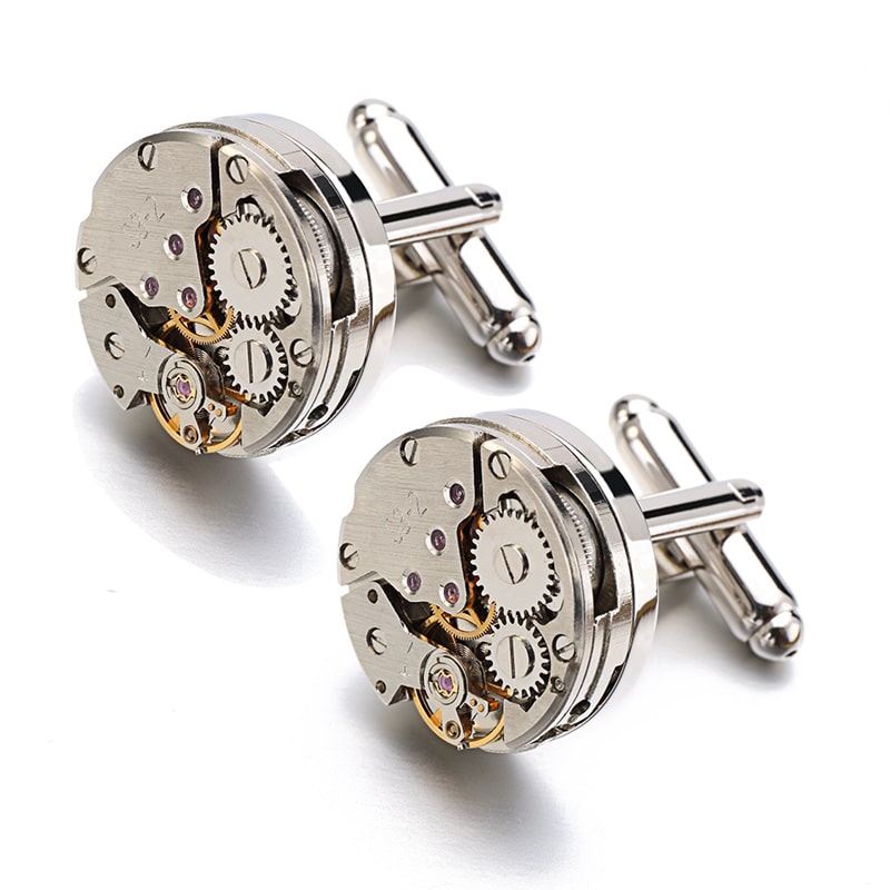Men's Steampunk Watch Mechanism Cufflinks