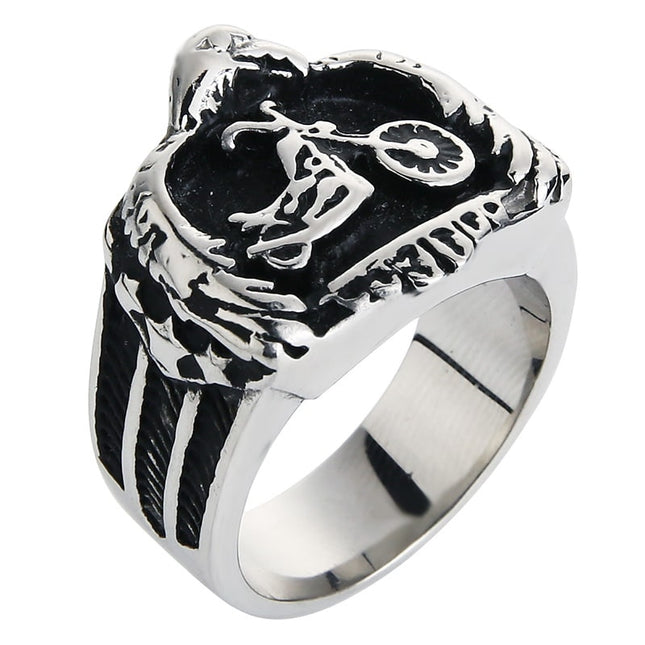 Motorcycle Emblem Stainless Steel Ring - Wnkrs