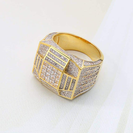 Men's Iced Out Wide Cubic Zirconia Rings - Wnkrs