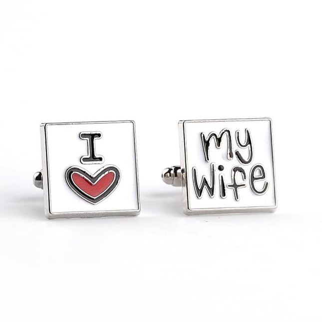 Men's I Love My Wife Cufflinks - Wnkrs