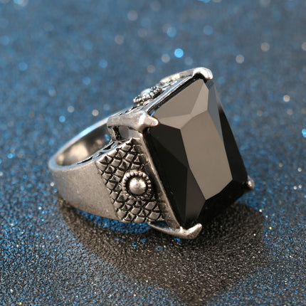 Men's Luxury Black and Silver Ring - Wnkrs