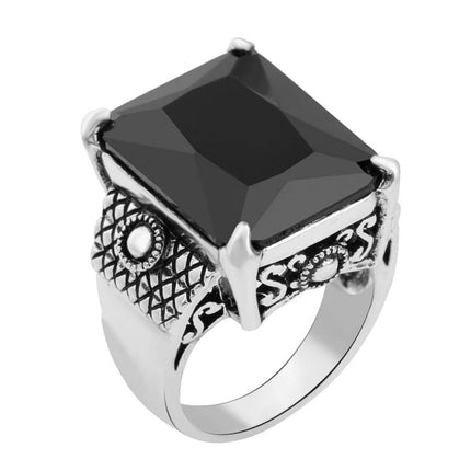 Men's Luxury Black and Silver Ring - Wnkrs