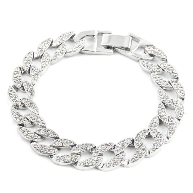 Men's Iced Out Link Chain Rhinestones Bracelets - Wnkrs