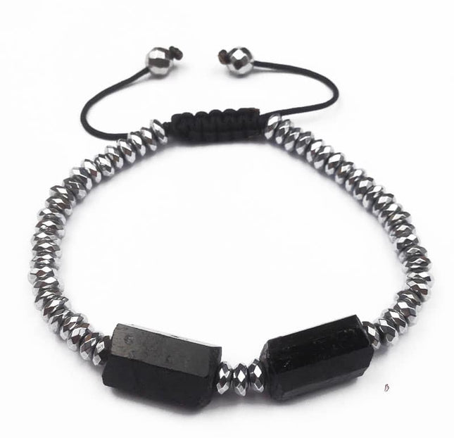 Black Toumaline and Hematite Bracelet - Wnkrs