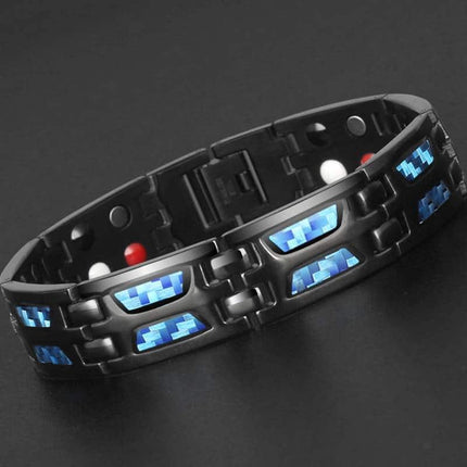 Men's Blue Mosaic Magnetic Bracelet - Wnkrs