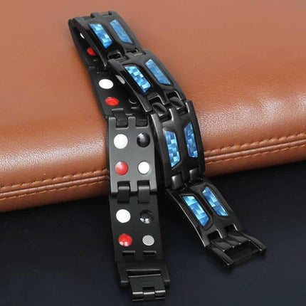 Men's Blue Mosaic Magnetic Bracelet - Wnkrs