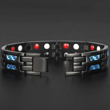 Men's Blue Mosaic Magnetic Bracelet - Wnkrs