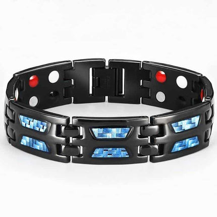 Men's Blue Mosaic Magnetic Bracelet - Wnkrs