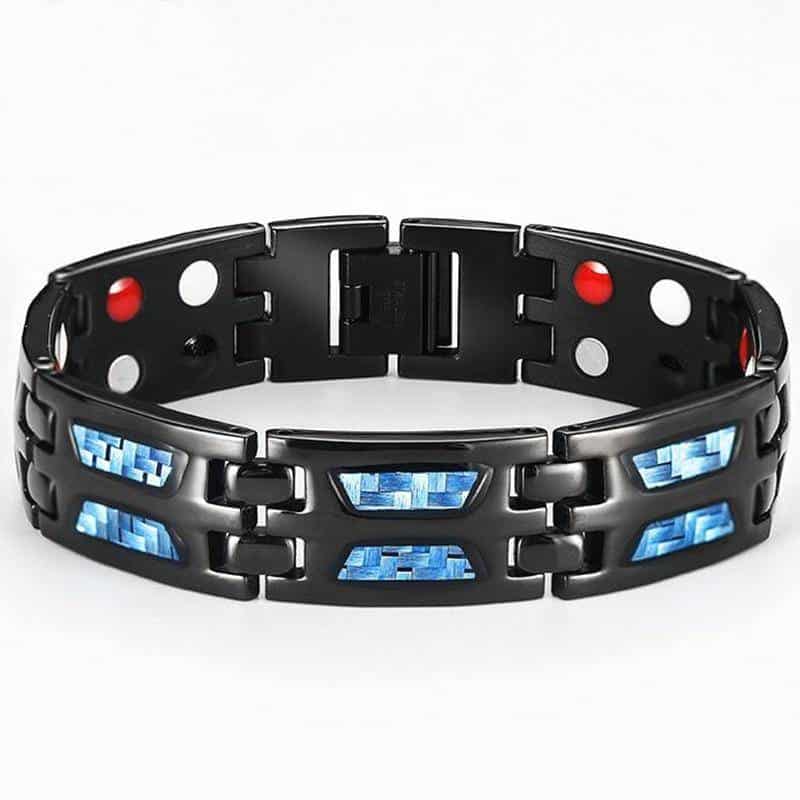 Men's Blue Mosaic Magnetic Bracelet