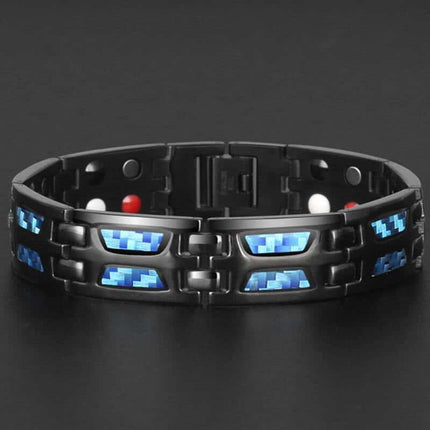 Men's Blue Mosaic Magnetic Bracelet - Wnkrs