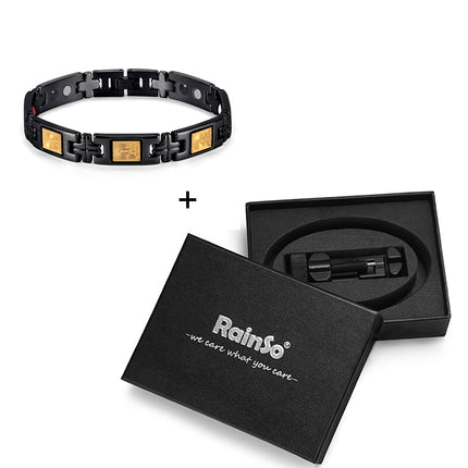 Men's Black and Gold Design Buddha Bracelet - Wnkrs
