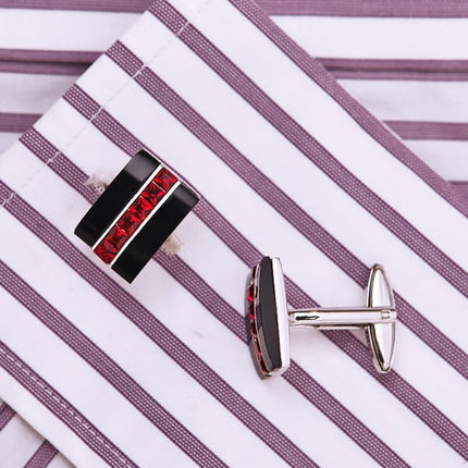 Men's Red Crystal Patterned Cuff Links - Wnkrs