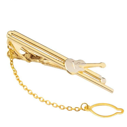 Men's Compact Tie Pin with Chain - Wnkrs