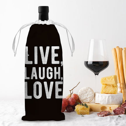 Live Laugh Love Wine Tote Bag - Trendy Wine Tote Bag - Cool Wine Tote Bag - wnkrs