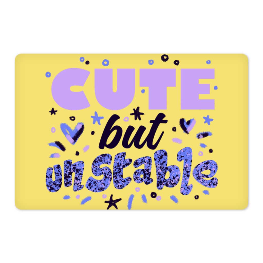 Cute but Unstable Printed Pet Food Mat