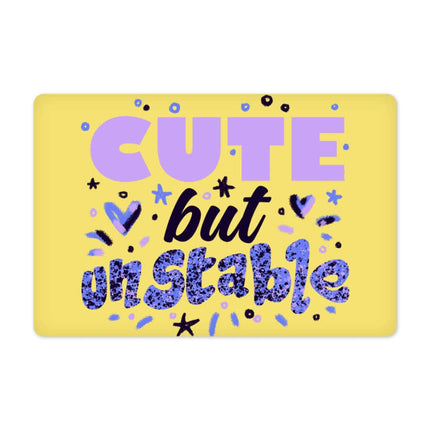Cute but Unstable Pet Food Mat - Funny Design Anti-Slip Pet Bowl Mat - Graphic Pet Feeding Mat - wnkrs