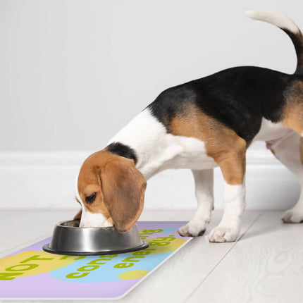 I Am Not Lazy Pet Food Mat - Quote Anti-Slip Pet Bowl Mat - Themed Pet Feeding Mat - wnkrs