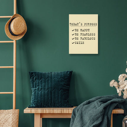Today's Purpose Wall Picture - Quote Stretched Canvas - Graphic Wall Art - wnkrs