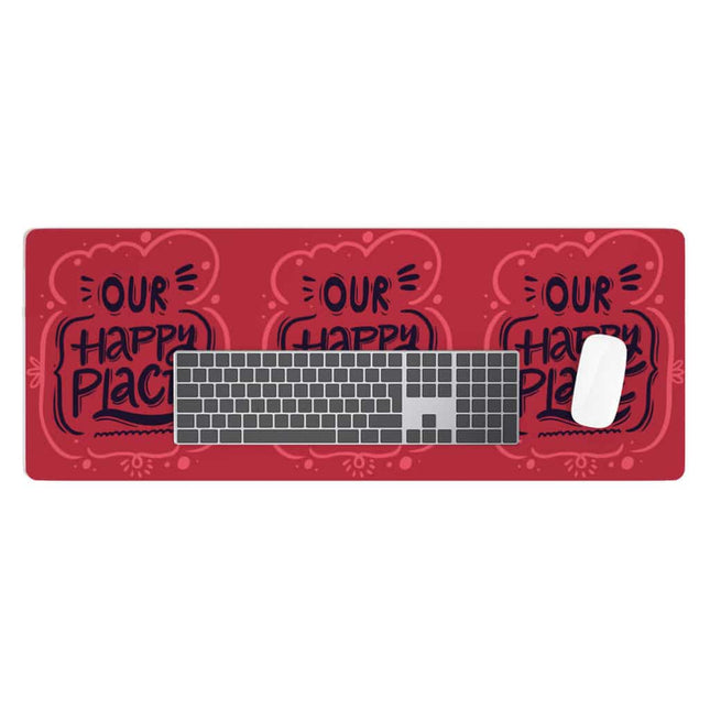 Our Happy Place Desk Mat - Themed Desk Pad - Cool Design Laptop Desk Mat - wnkrs