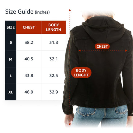 Cute but Psycho Ladies Denim Jacket with Fleece Hoodie - Cool Women's Denim Jacket - Cute Design Denim Jacket - Wnkrs