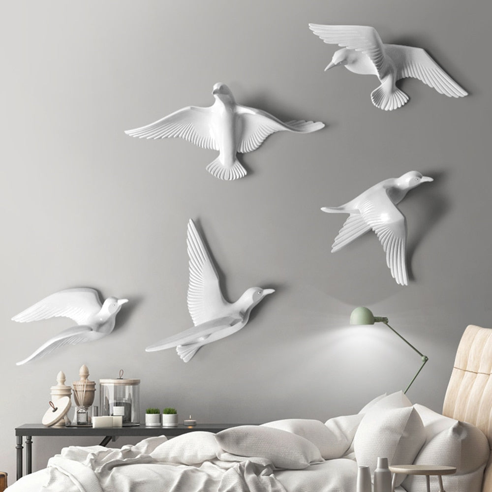 3D Birds Wall Stickers 5 Pcs Set