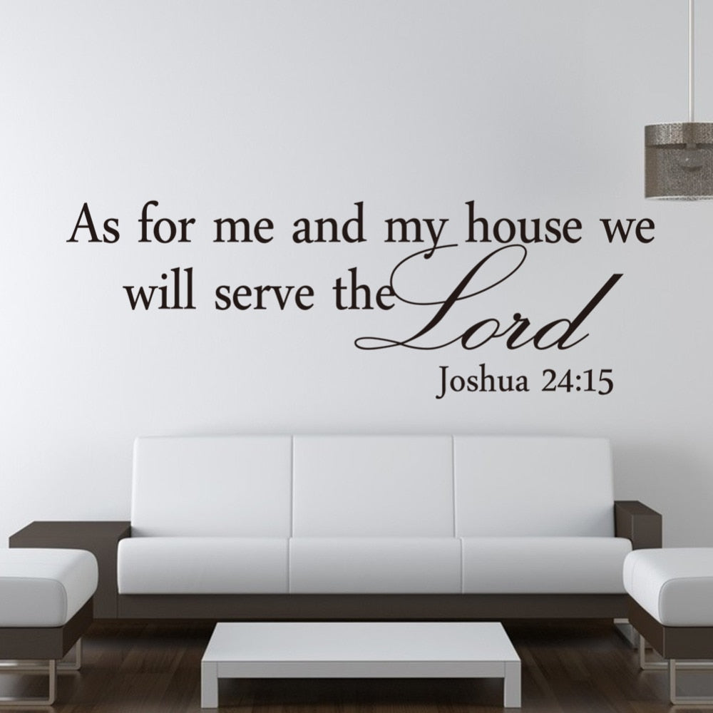 We Will Serve The Lord Christian Bible Quote Wall Paper Decal