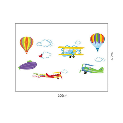 Airplane and Hot Air Balloons Wall Sticker - wnkrs