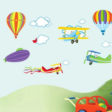 Airplane and Hot Air Balloons Wall Sticker - wnkrs