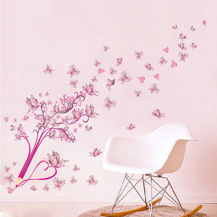 Pink Tree Shaped Wall Sticker - wnkrs