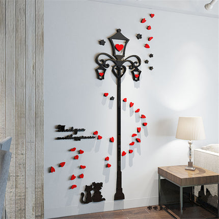 3D Street Lamp & Cat Shaped Acrylic Wall Stickers - wnkrs