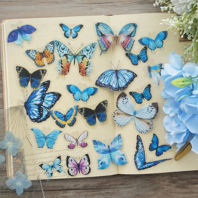 Tropic Butterfly Style PVC Stickers 38 pcs Set - wnkrs