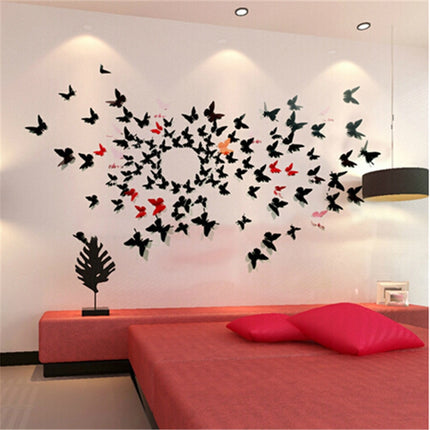 3D Solid Color Butterfly Wall Stickers Set - wnkrs