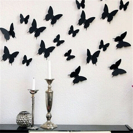 3D Solid Color Butterfly Wall Stickers Set - wnkrs