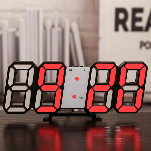 3D LED Digital Alarm Wall Clock - wnkrs