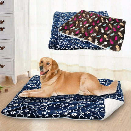 Warm Lamb Velvet Dog Mat with Colorful Print - wnkrs